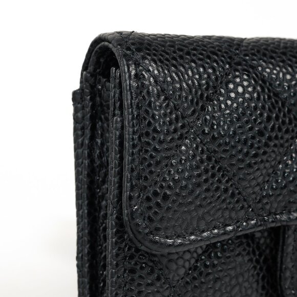 Chanel Black Caviar Leather Flap Card Holder Wallet - Picture 5 of 12